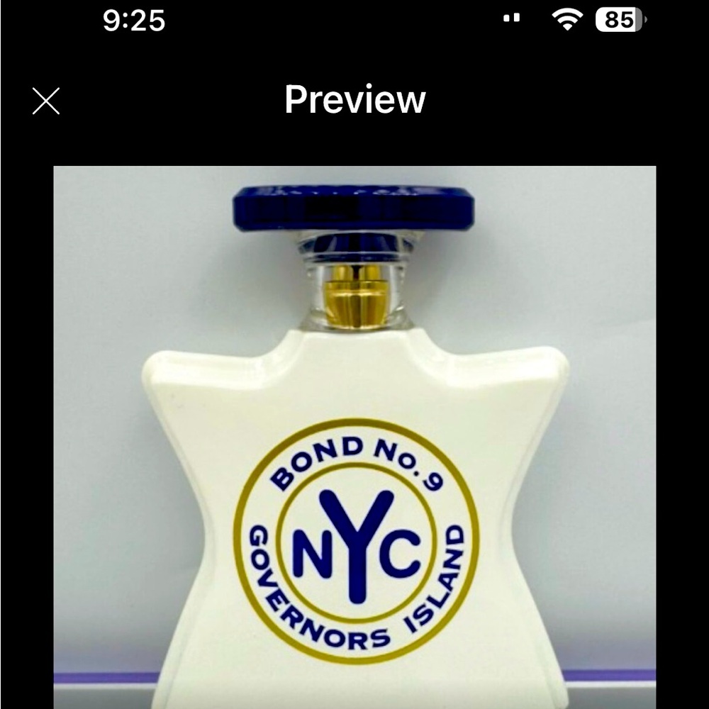 Governors Island Eau de Parfum - White and Blue, no box.